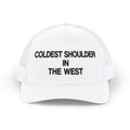 Snapback Trucker Cap — "Coldest Shoulder in the West" Embroidered Mesh Hat