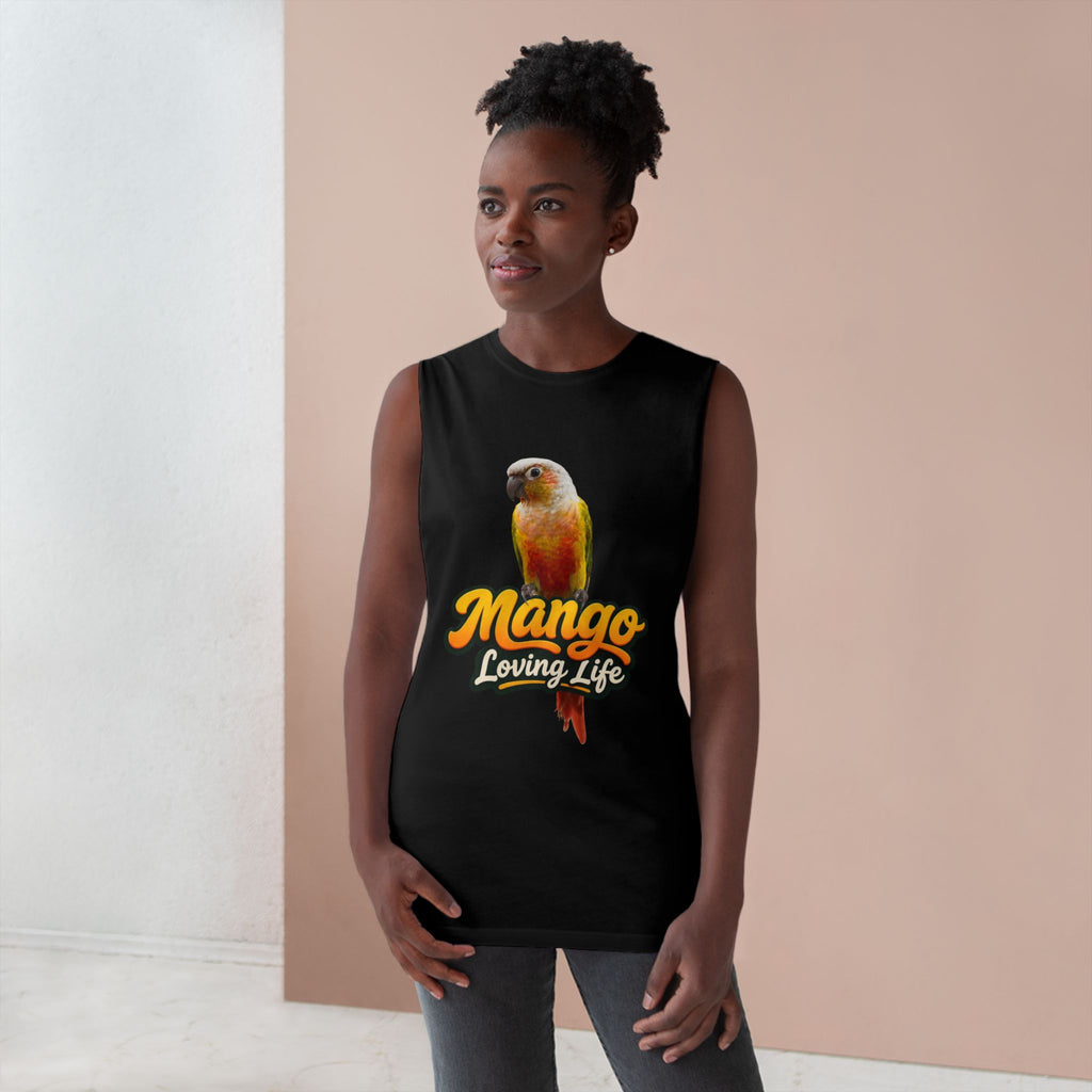 Mango Loving Life Tank Top — Sun Conure Parrot Graphic Tank