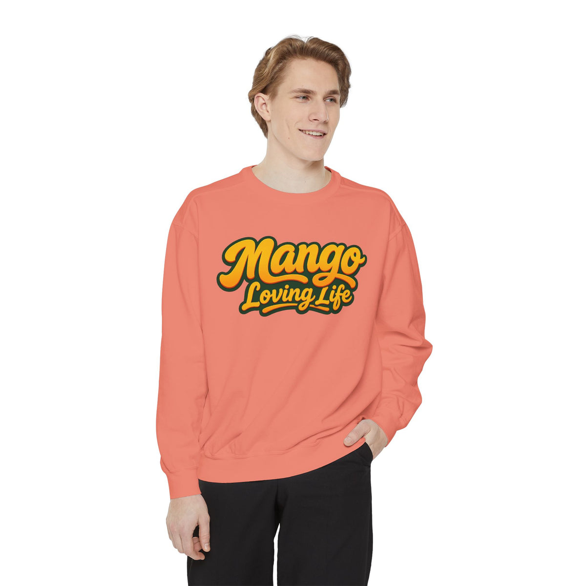 Mango Loving Life Sweatshirt — Retro Tropical Graphic Sweatshirt