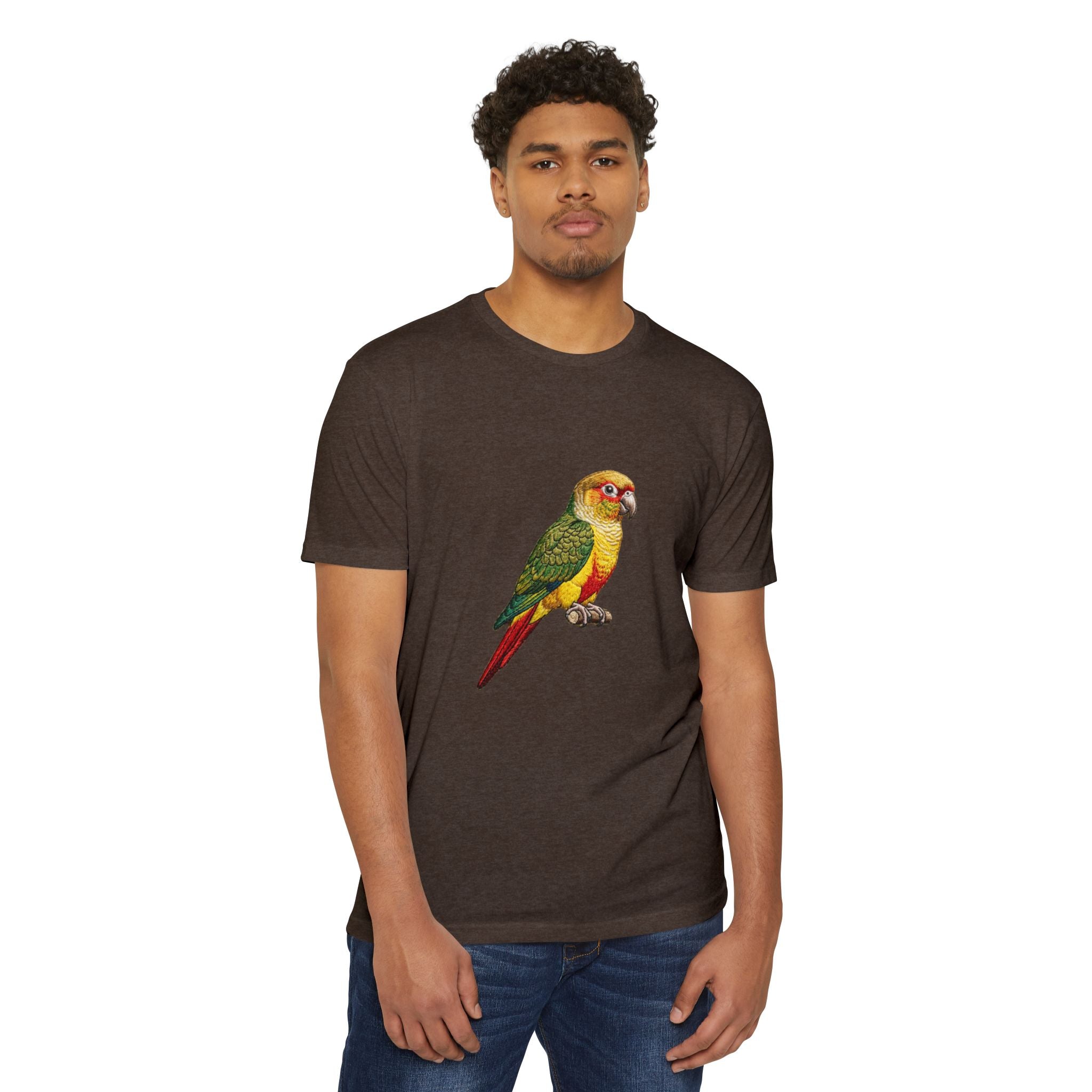 Green Cheek Conure Parrot T-Shirt — Vintage Tropical Bird Tee