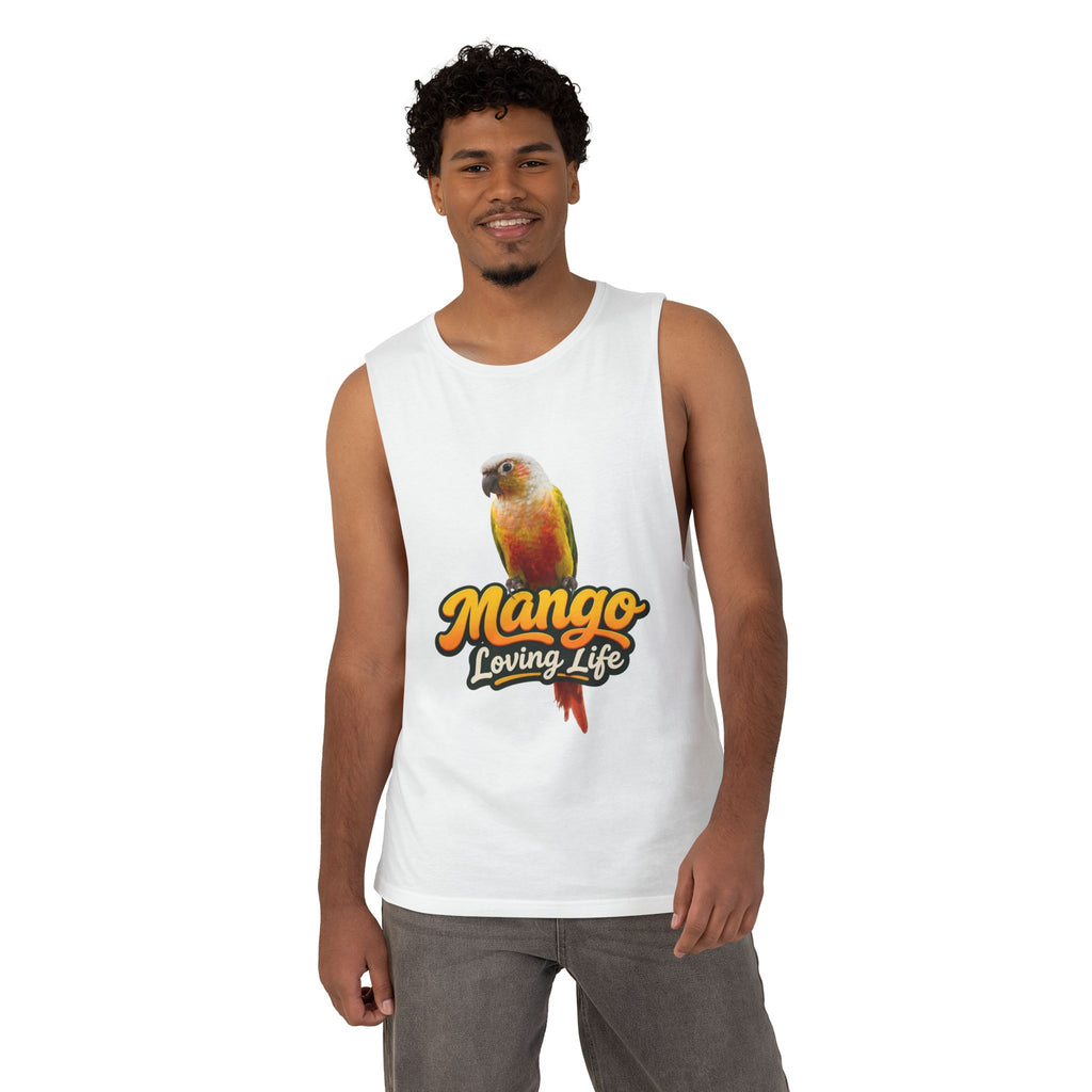 Mango Loving Life Tank Top — Sun Conure Parrot Graphic Tank