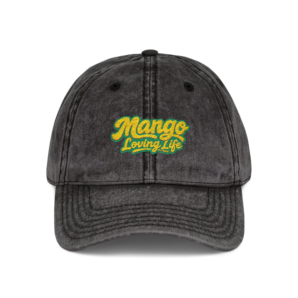 Vintage Embroidered Cap — "Mango Lovers" Distressed Baseball Hat
