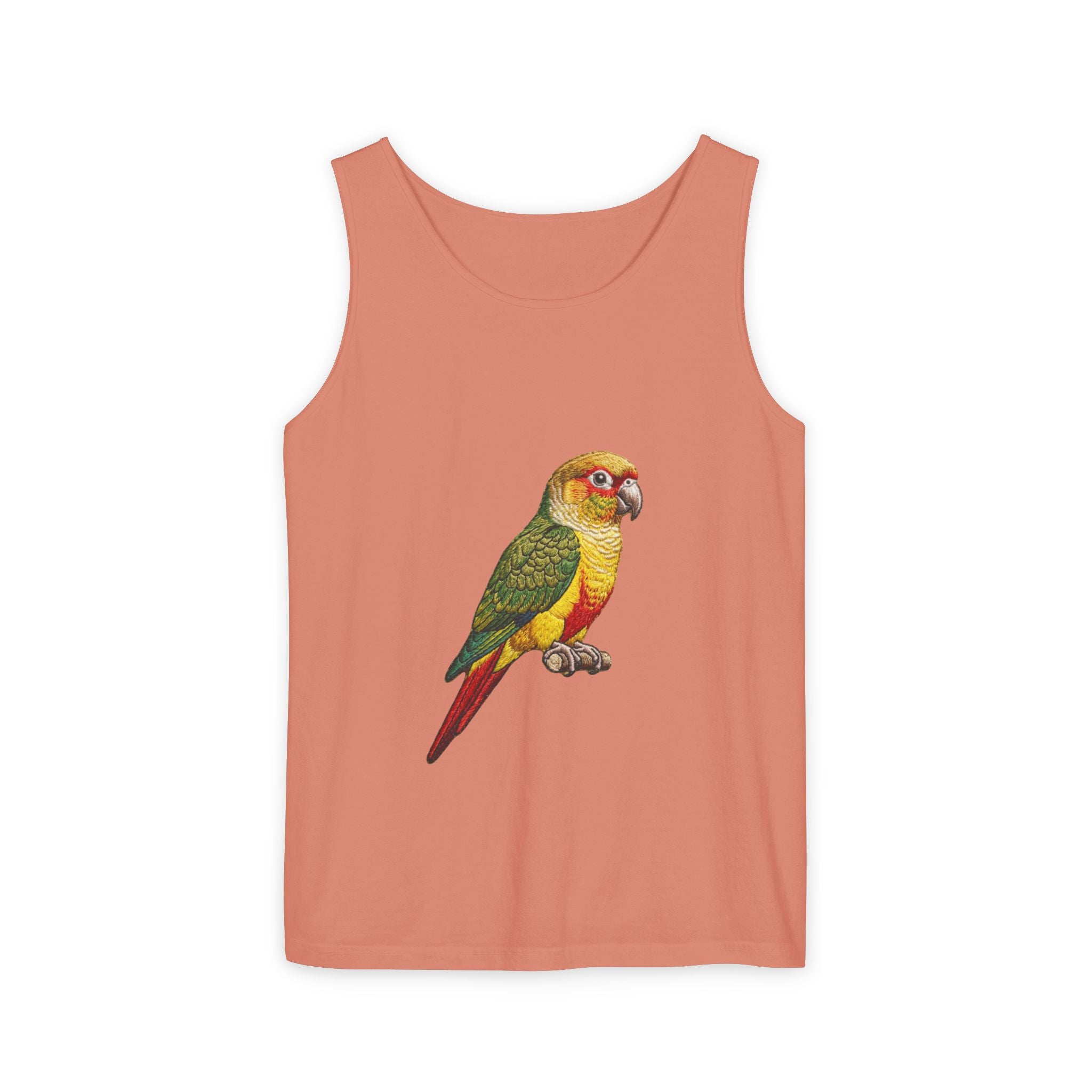 Parrot Vintage Print Tank Top — Colorful Conure Bird Graphic