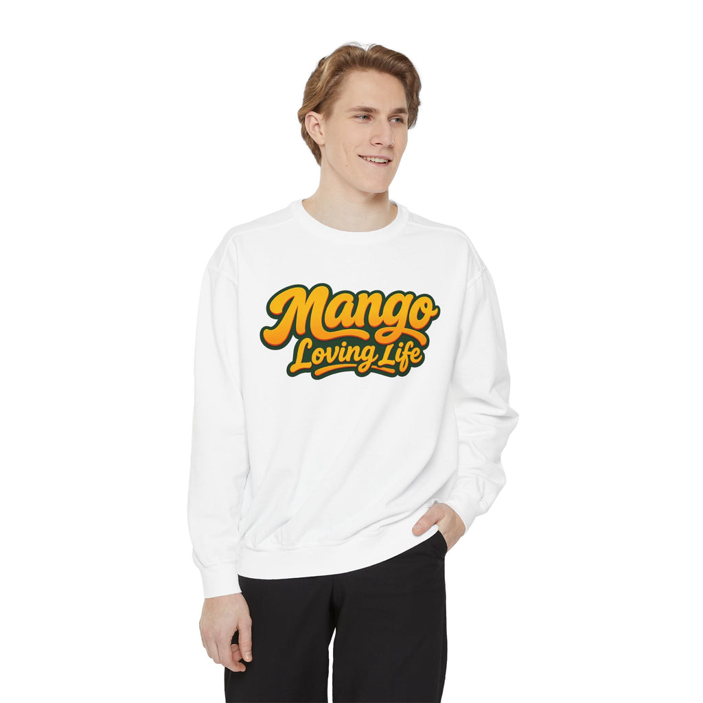 Mango Loving Life Sweatshirt — Retro Tropical Graphic Sweatshirt