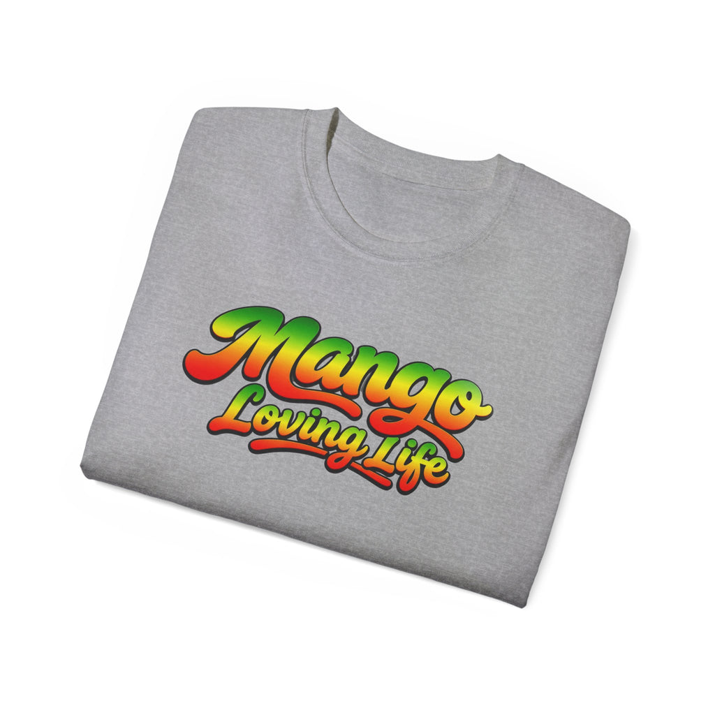 T-Shirt — "Mango Loving Life" Colorful Retro Fruit Graphic Tee