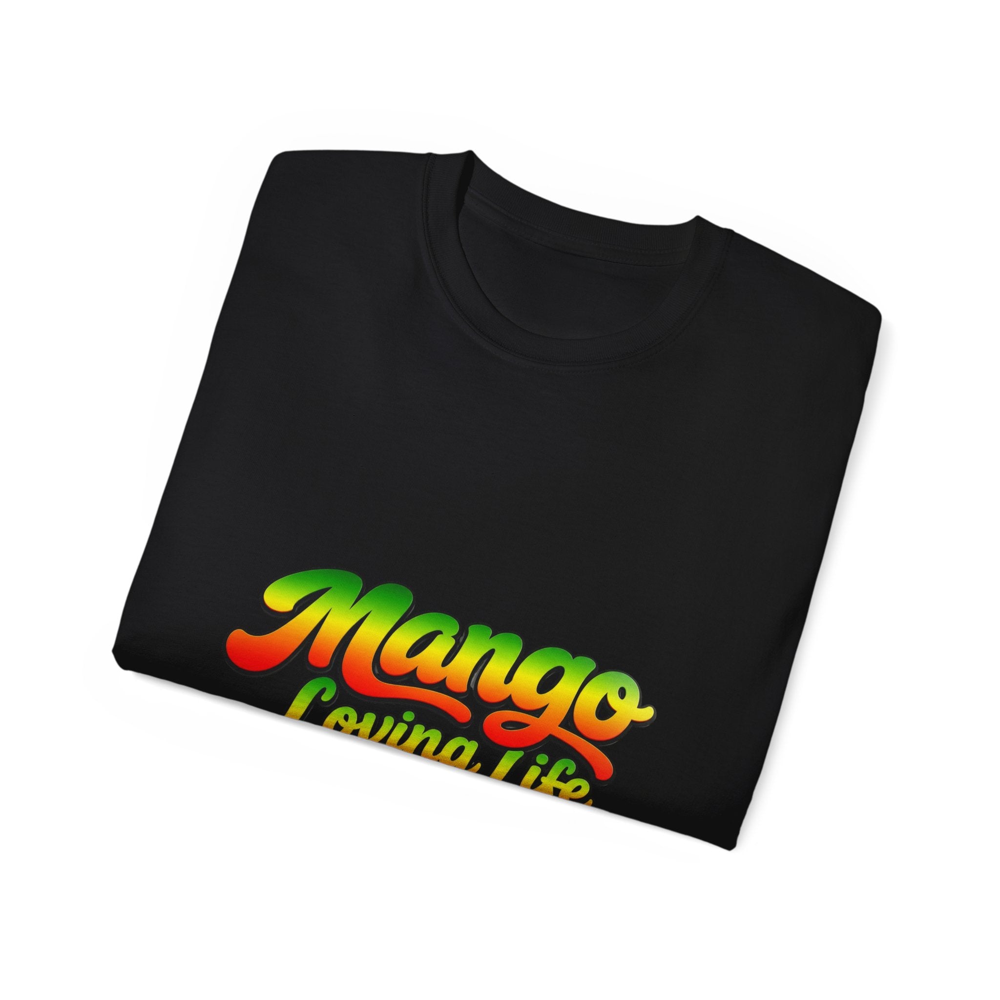 T-Shirt — "Mango Loving Life" Colorful Retro Fruit Graphic Tee