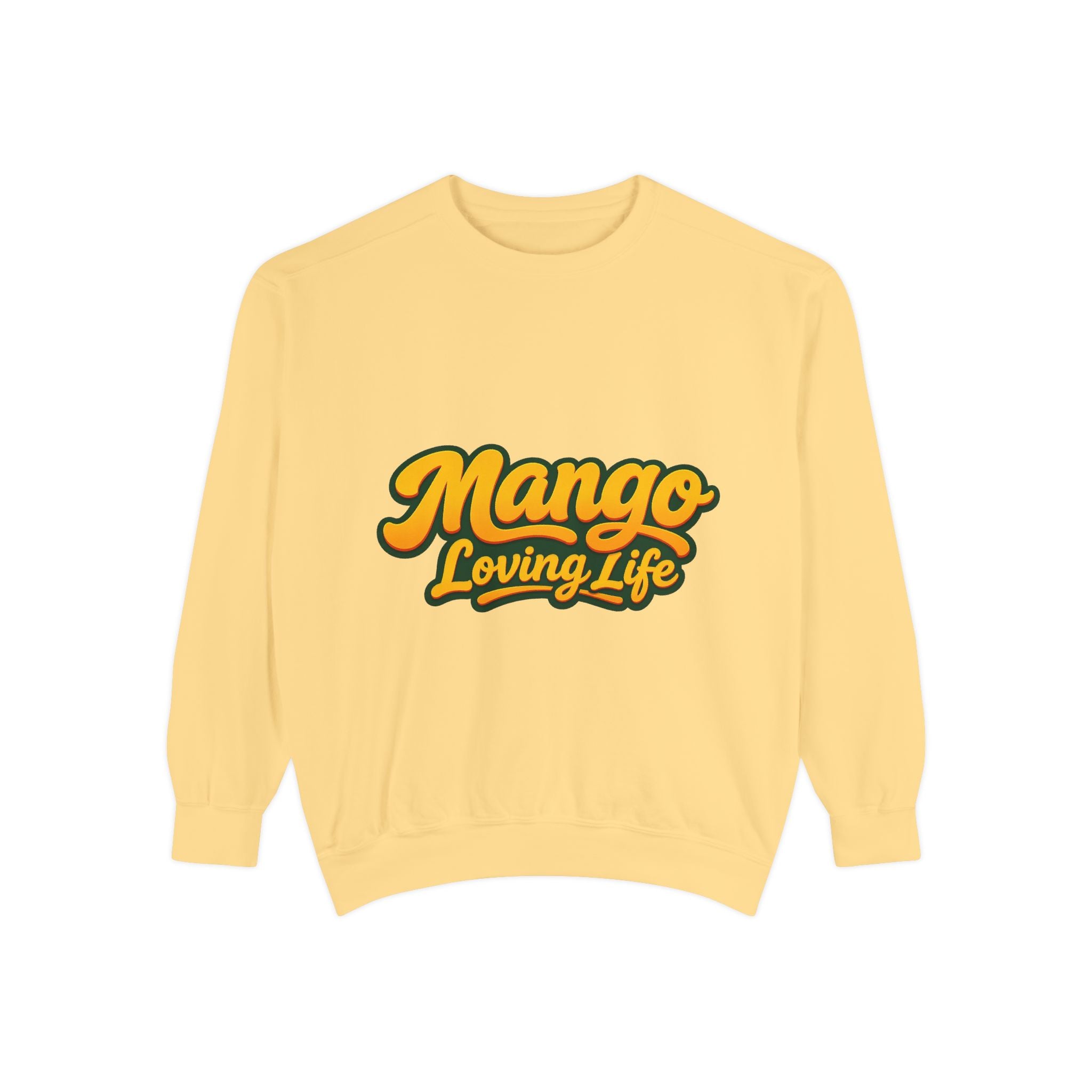 Mango Loving Life Sweatshirt — Retro Tropical Graphic Sweatshirt
