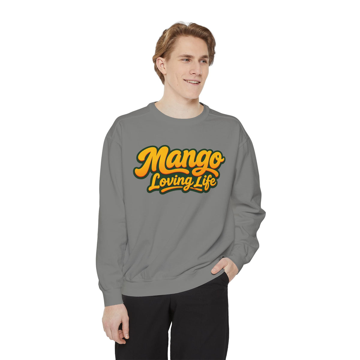 Mango Loving Life Sweatshirt — Retro Tropical Graphic Sweatshirt