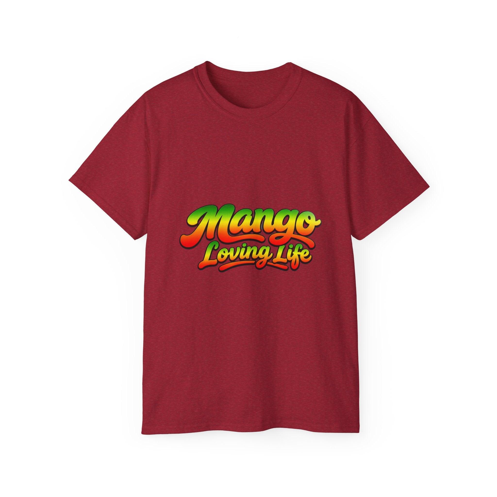 T-Shirt — "Mango Loving Life" Colorful Retro Fruit Graphic Tee
