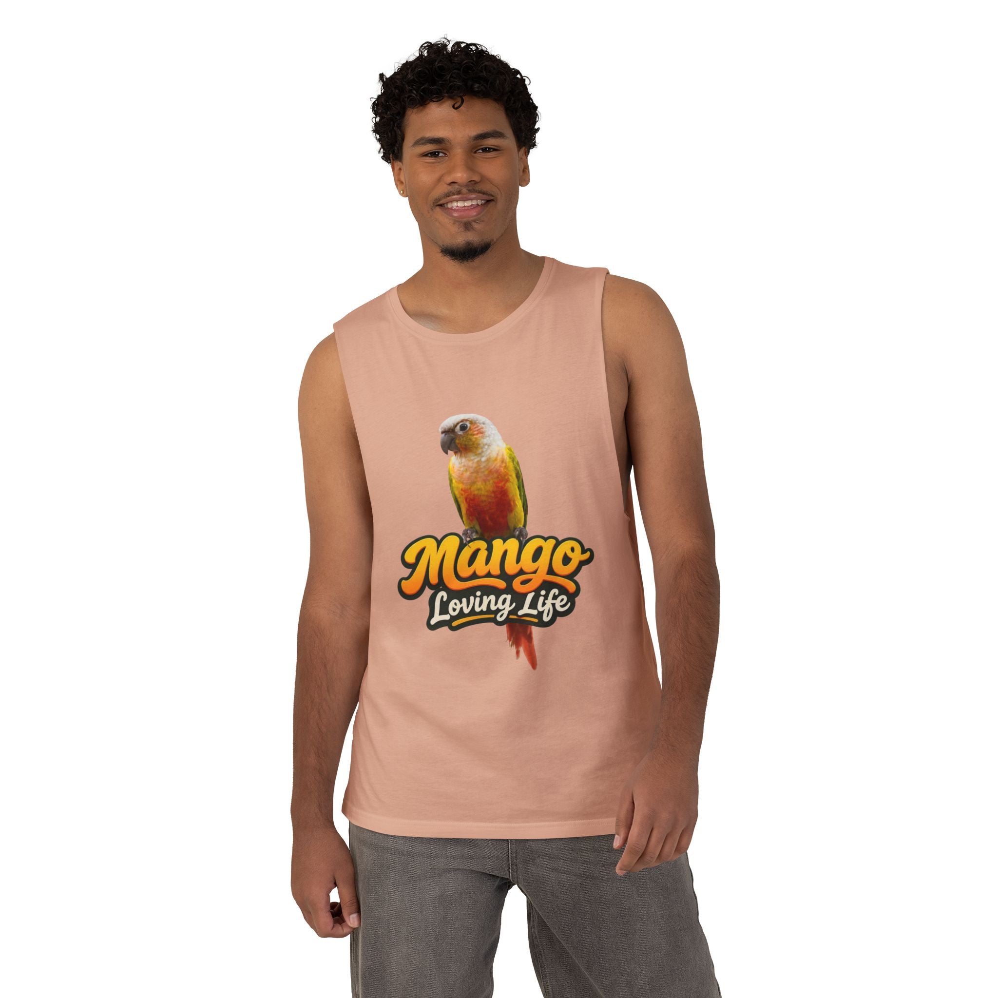 Mango Loving Life Tank Top — Sun Conure Parrot Graphic Tank