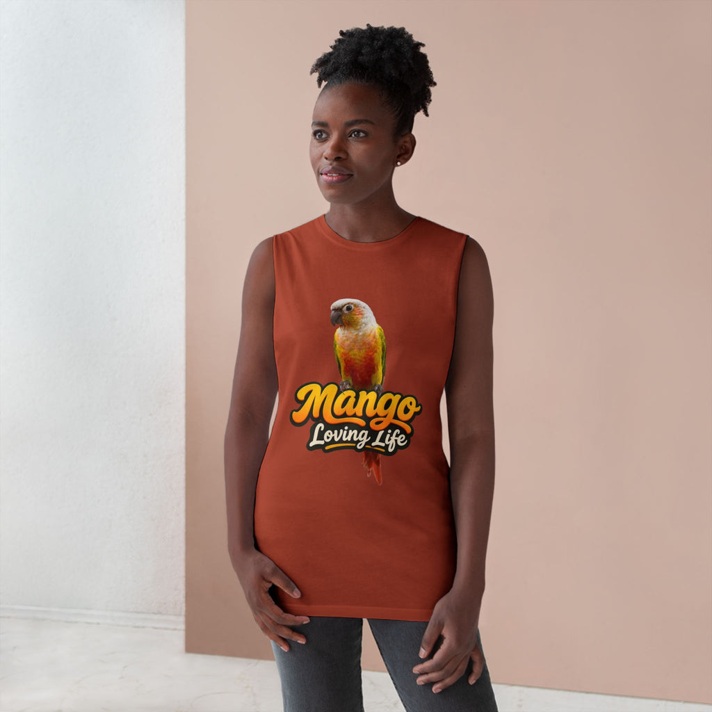 Mango Loving Life Tank Top — Sun Conure Parrot Graphic Tank