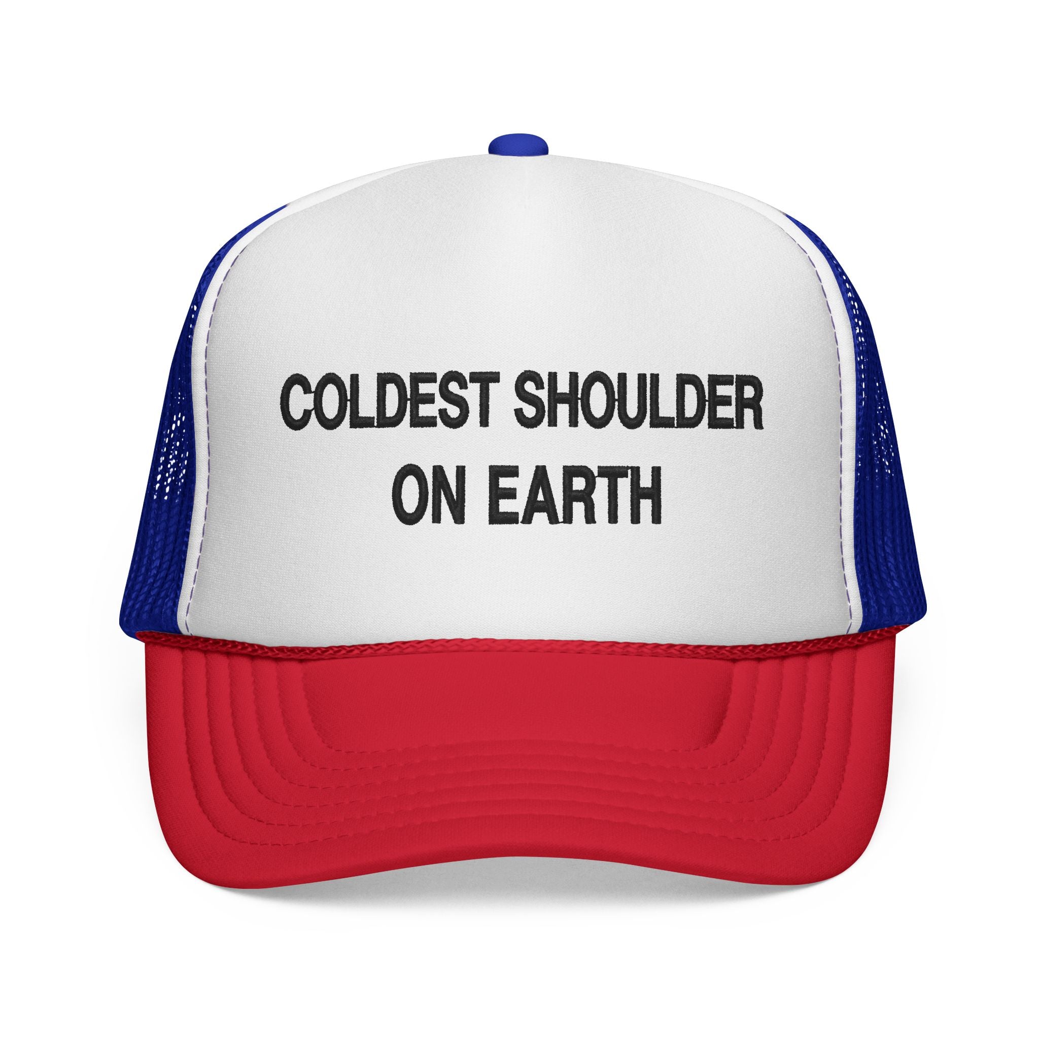 Trucker Cap — "Coldest Shoulder in the West" Embroidered Mesh Hat