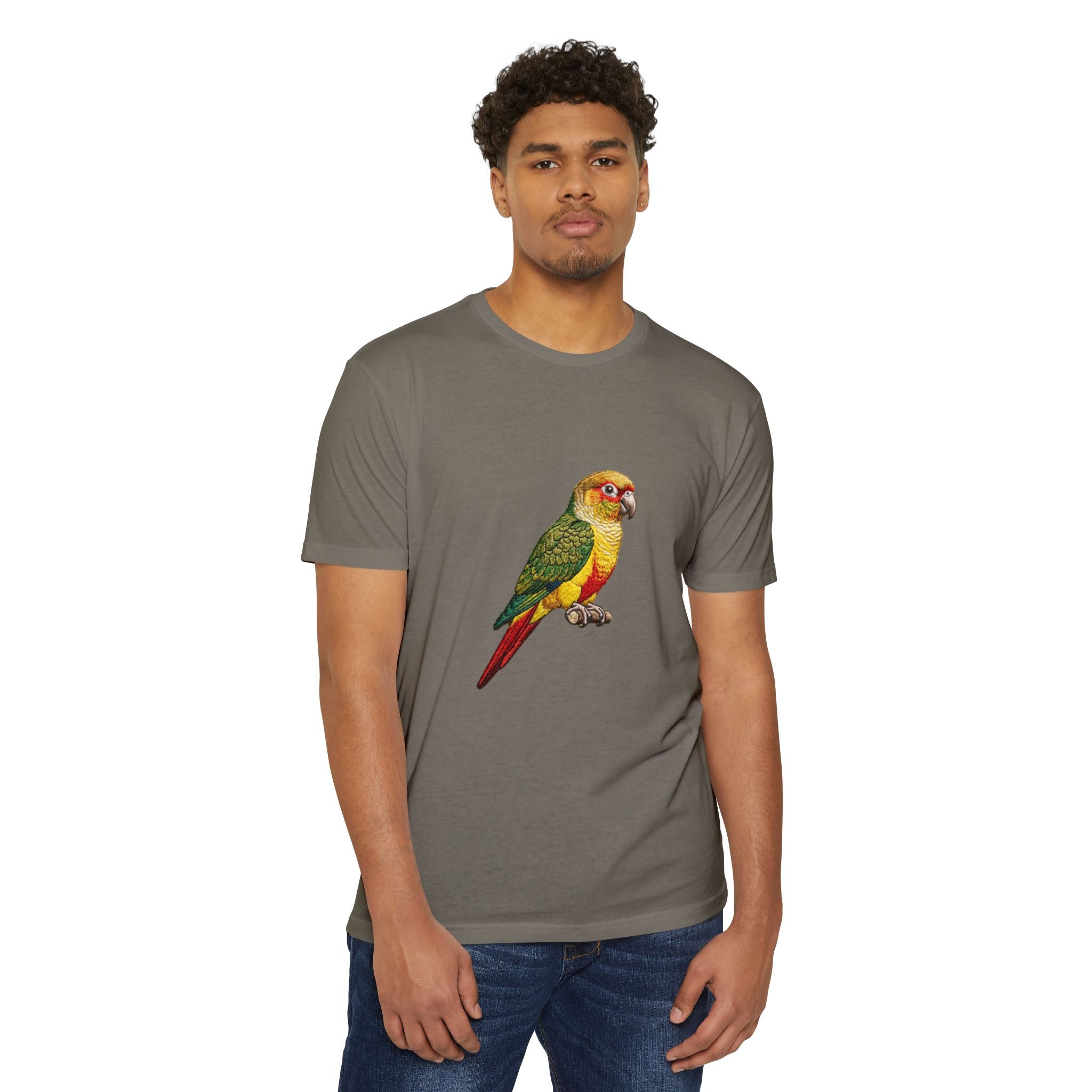 Green Cheek Conure Parrot T-Shirt — Vintage Tropical Bird Tee