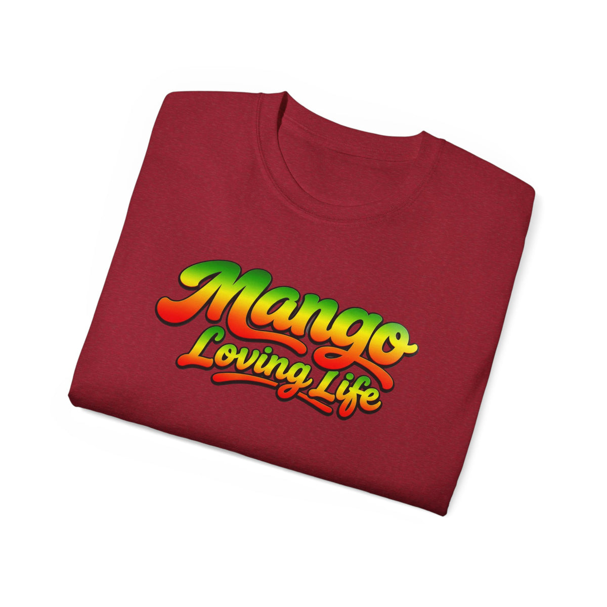 T-Shirt — "Mango Loving Life" Colorful Retro Fruit Graphic Tee