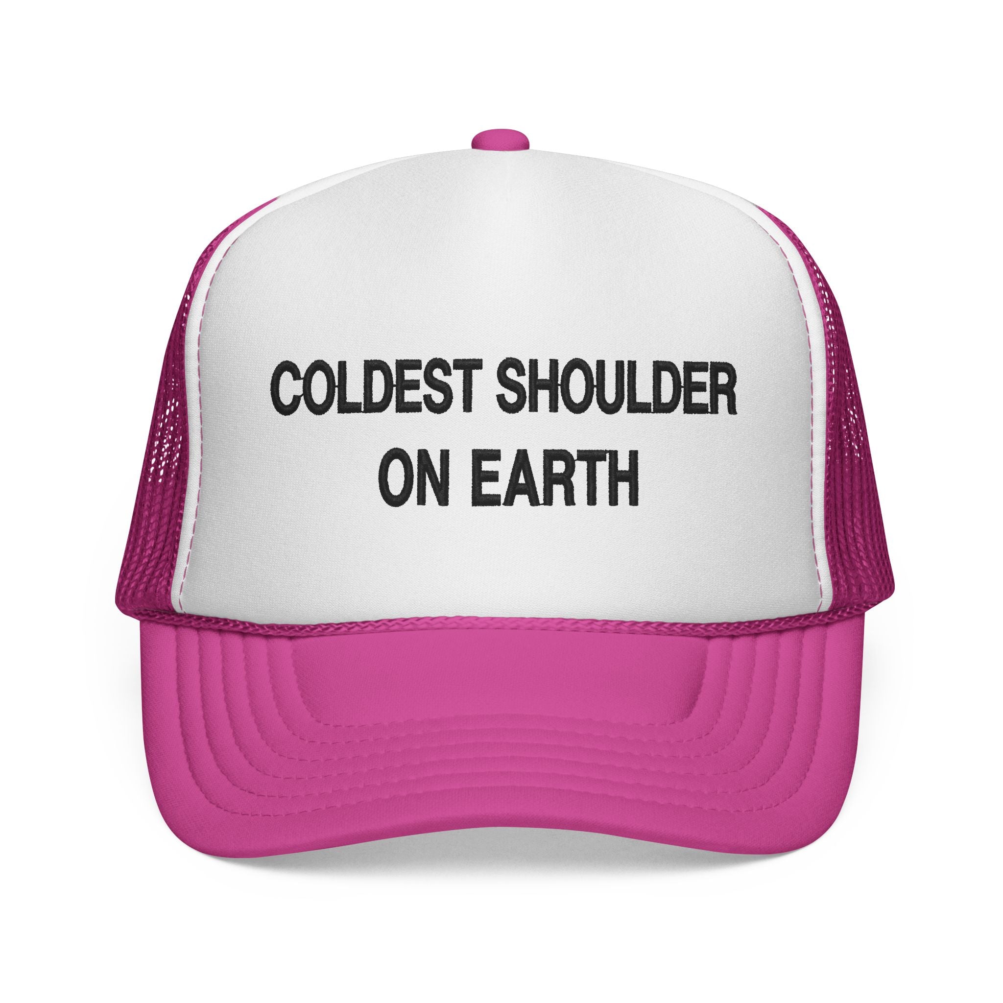 Trucker Cap — "Coldest Shoulder in the West" Embroidered Mesh Hat