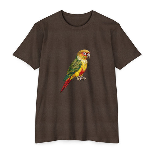 Green Cheek Conure Parrot T-Shirt — Vintage Tropical Bird Tee