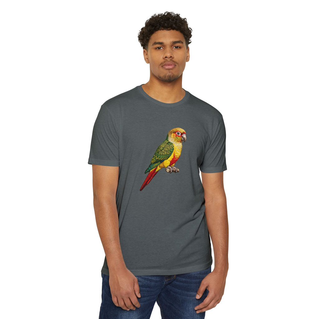Green Cheek Conure Parrot T-Shirt — Vintage Tropical Bird Tee