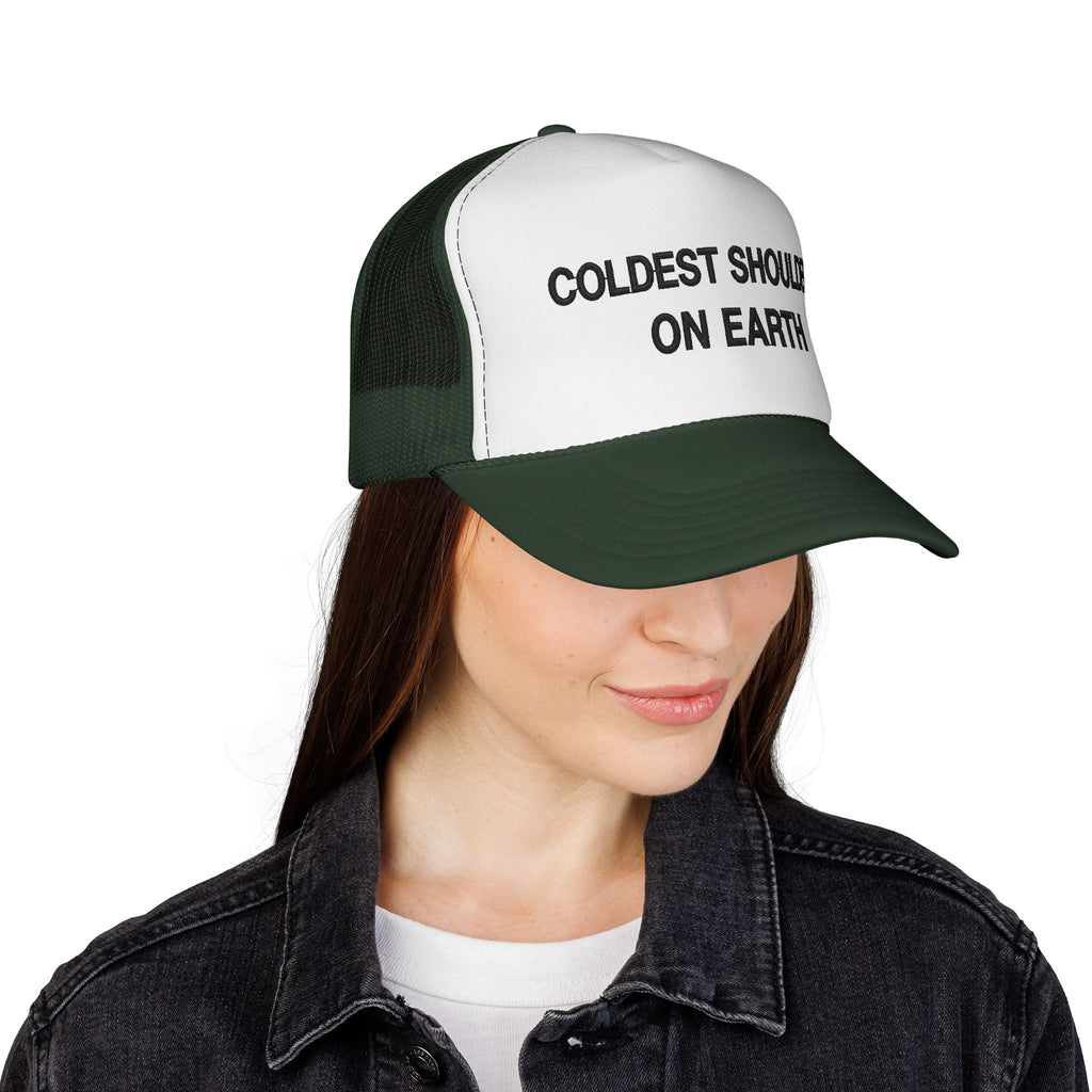 Trucker Cap — "Coldest Shoulder in the West" Embroidered Mesh Hat