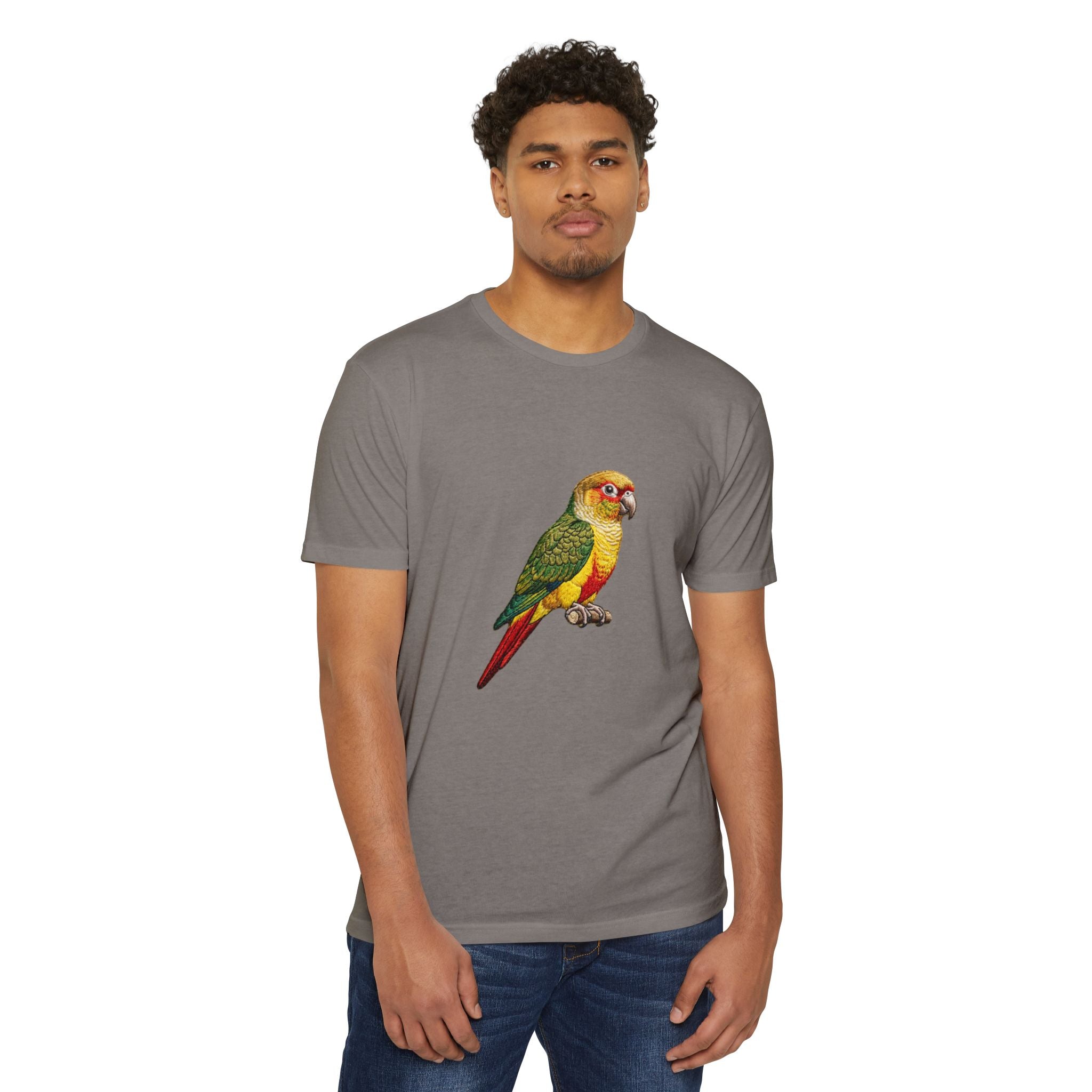 Green Cheek Conure Parrot T-Shirt — Vintage Tropical Bird Tee