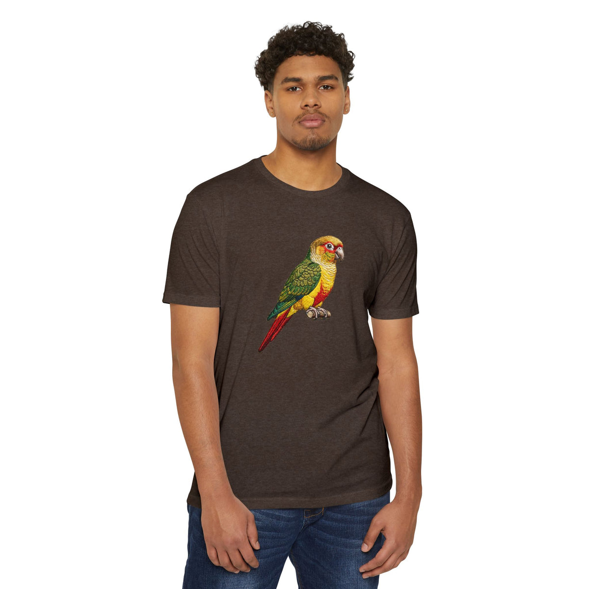 Green Cheek Conure Parrot T-Shirt — Vintage Tropical Bird Tee