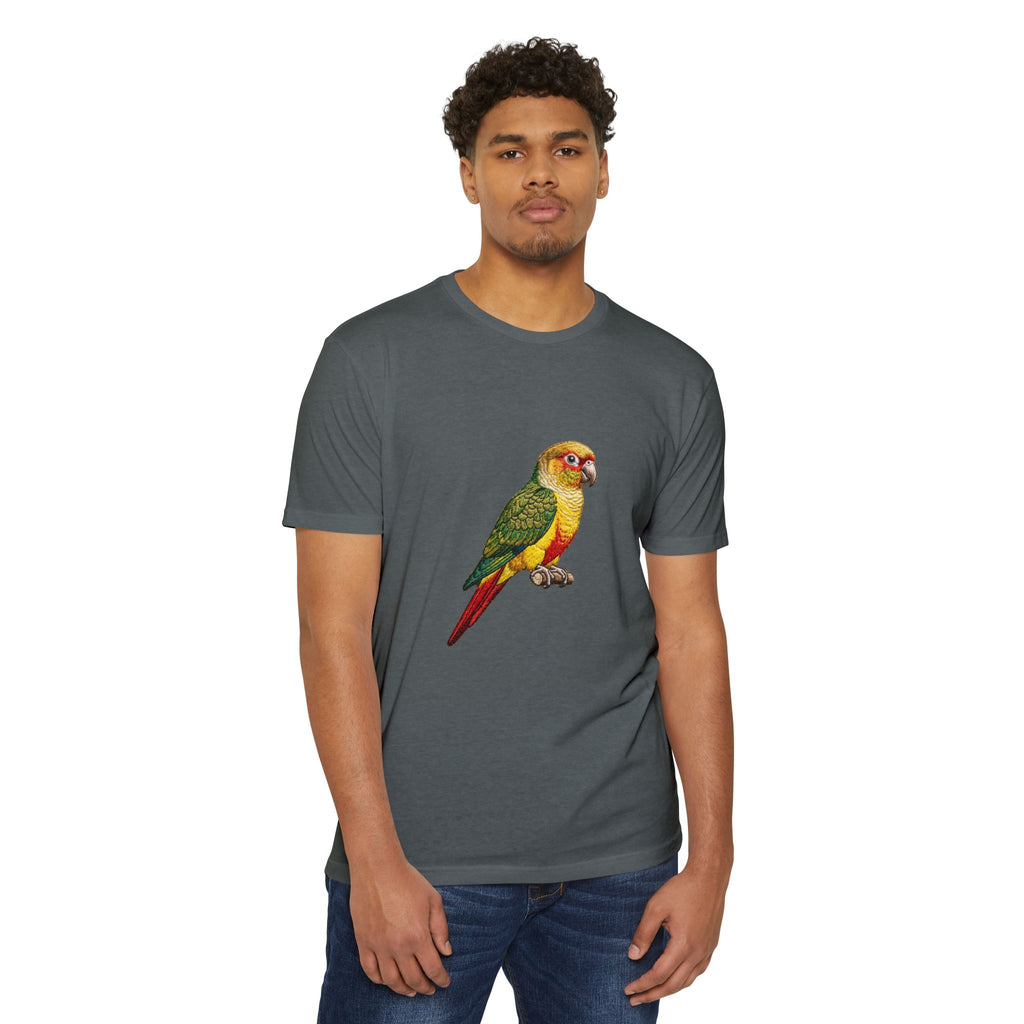 Green Cheek Conure Parrot T-Shirt — Vintage Tropical Bird Tee