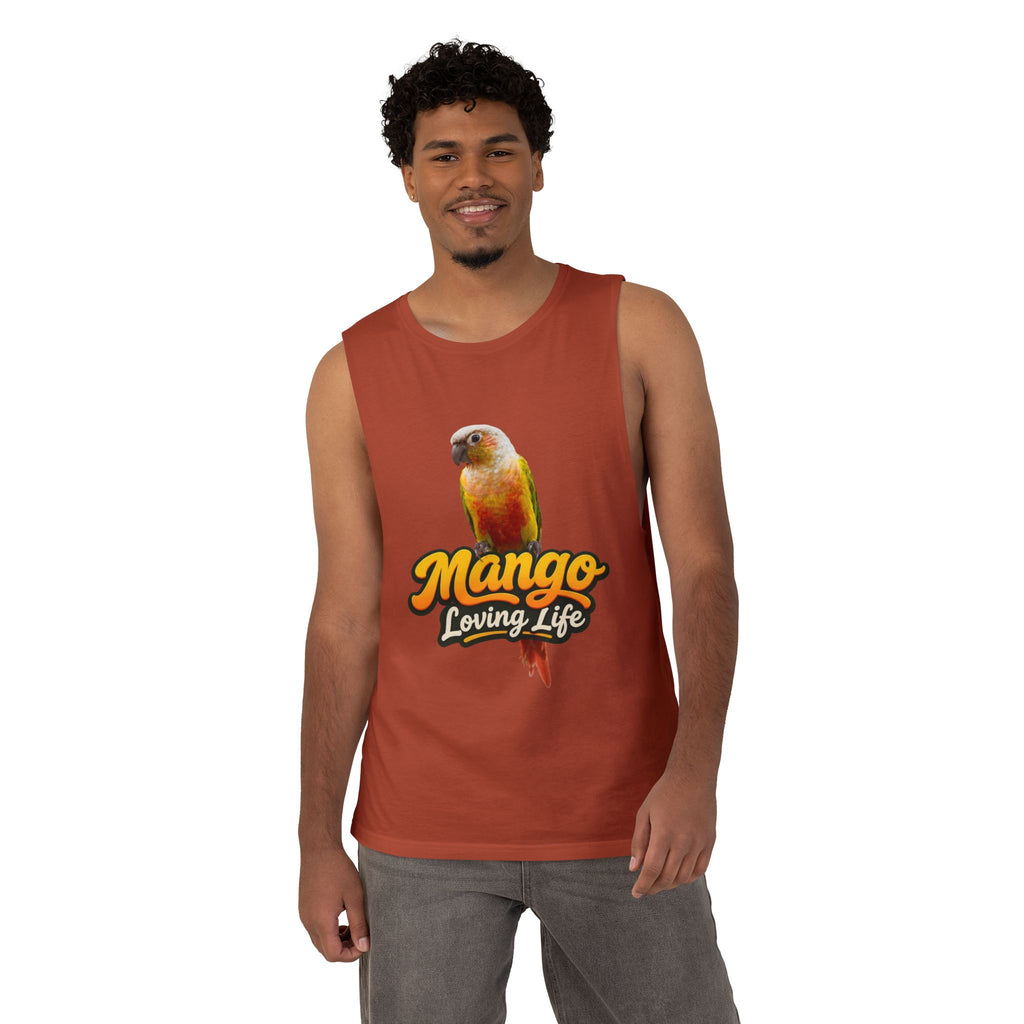 Mango Loving Life Tank Top — Sun Conure Parrot Graphic Tank