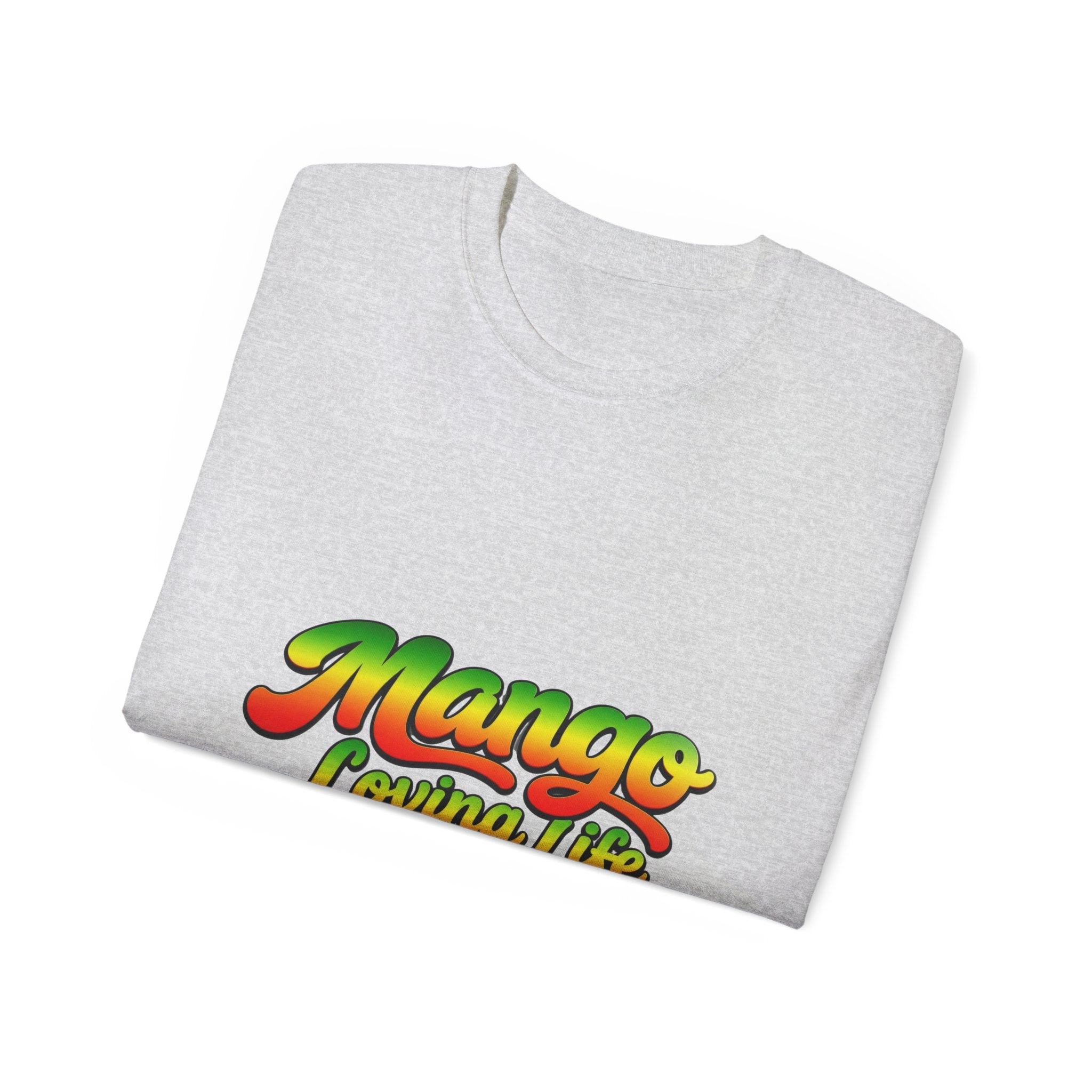 T-Shirt — "Mango Loving Life" Colorful Retro Fruit Graphic Tee
