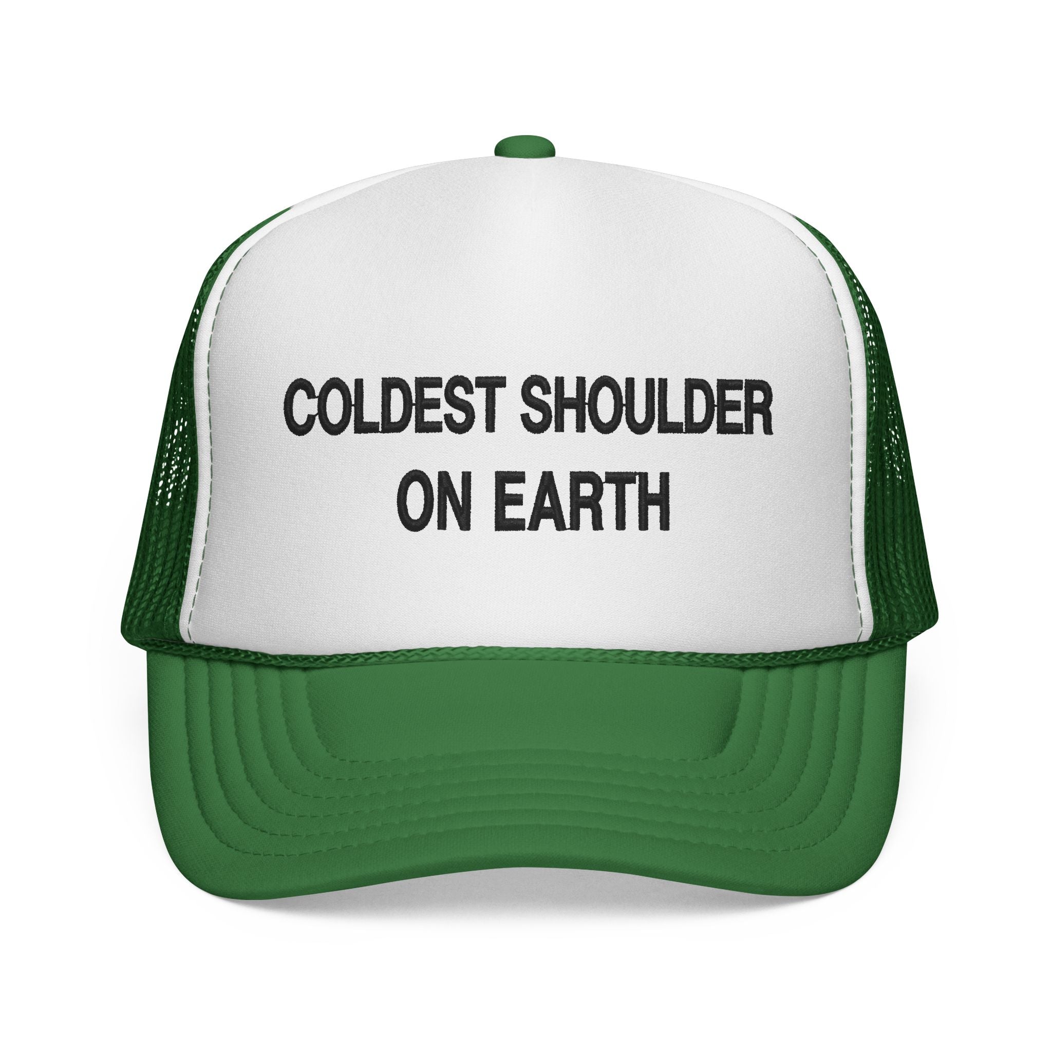 Trucker Cap — "Coldest Shoulder in the West" Embroidered Mesh Hat
