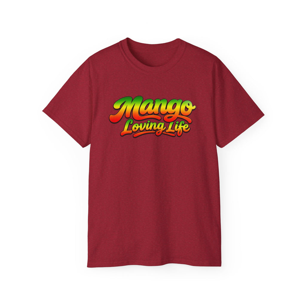 T-Shirt — "Mango Loving Life" Colorful Retro Fruit Graphic Tee