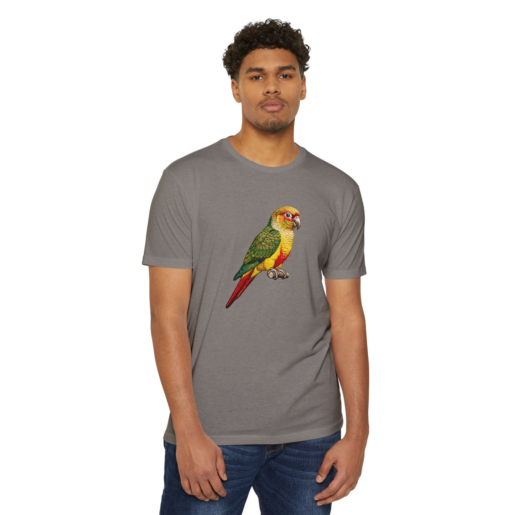 Green Cheek Conure Parrot T-Shirt — Vintage Tropical Bird Tee