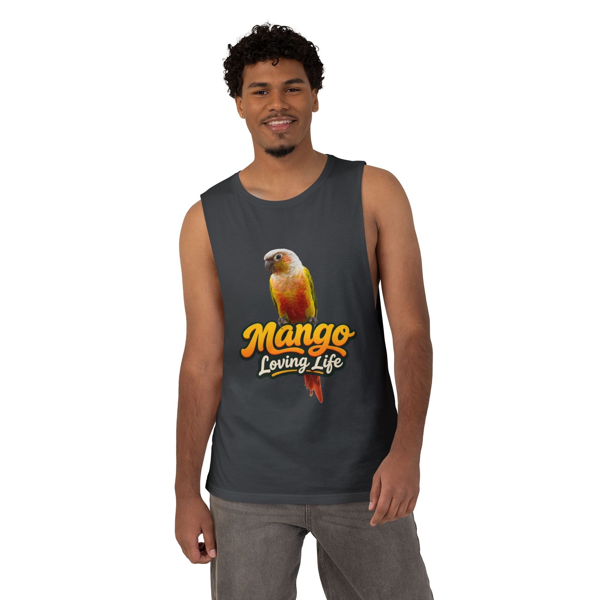 Mango Loving Life Tank Top — Sun Conure Parrot Graphic Tank