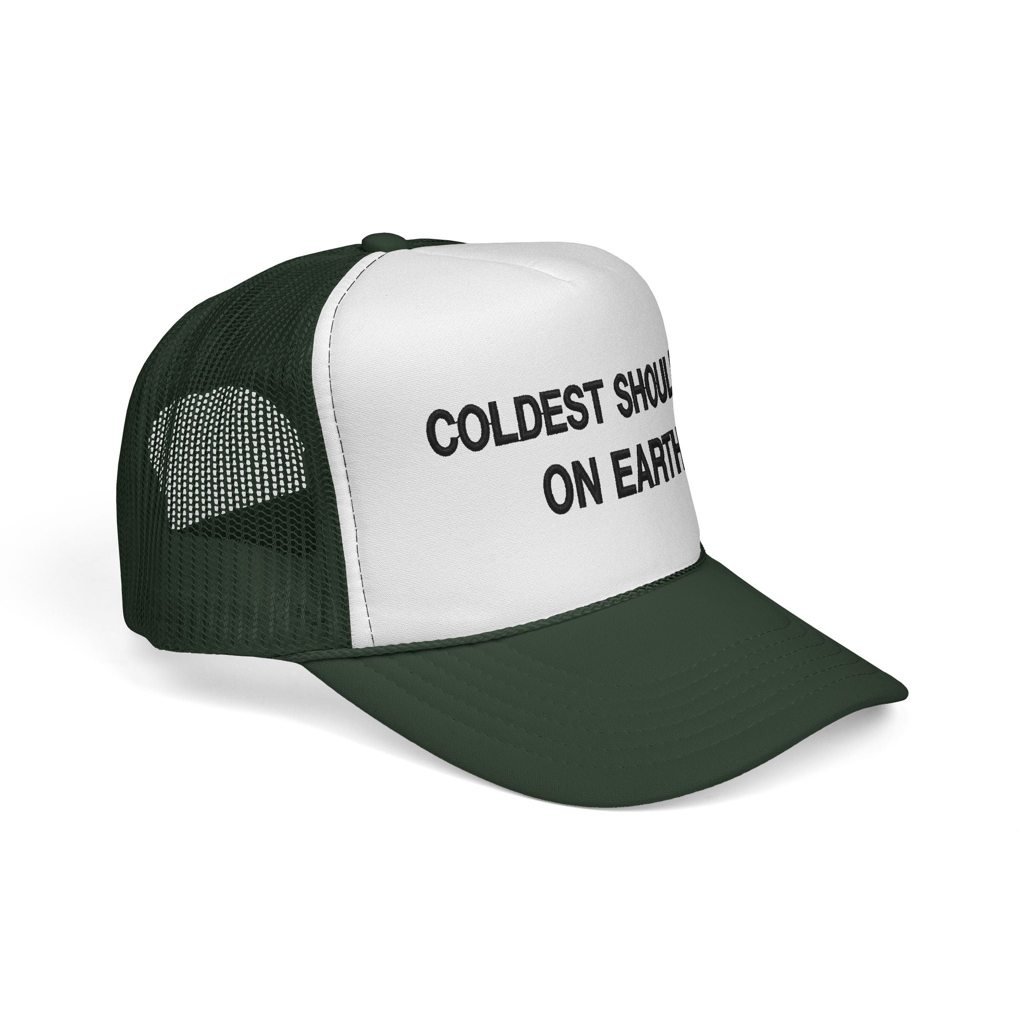 Trucker Cap — "Coldest Shoulder in the West" Embroidered Mesh Hat