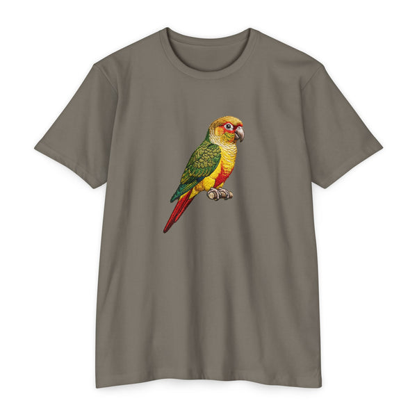 Green Cheek Conure Parrot T-Shirt — Vintage Tropical Bird Tee