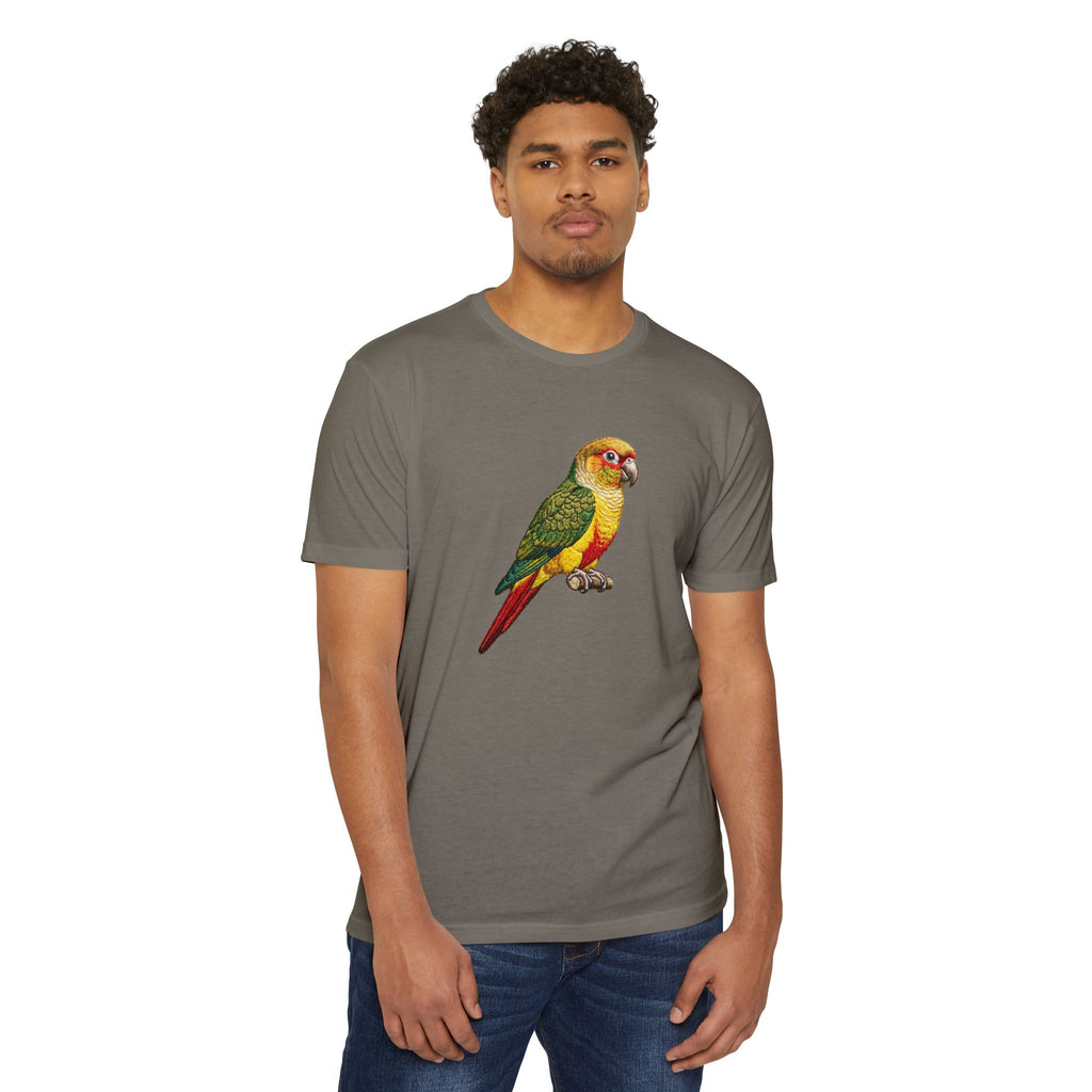 Green Cheek Conure Parrot T-Shirt — Vintage Tropical Bird Tee