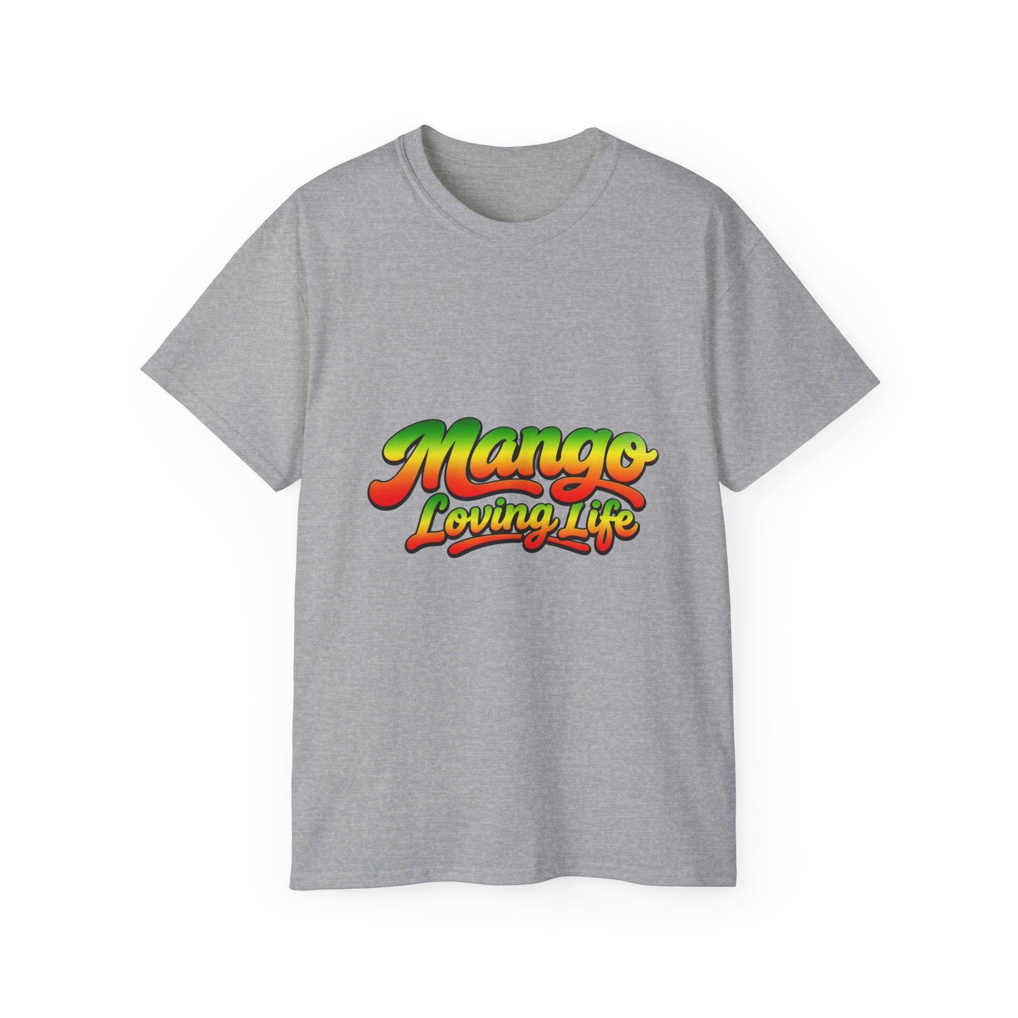 T-Shirt — "Mango Loving Life" Colorful Retro Fruit Graphic Tee