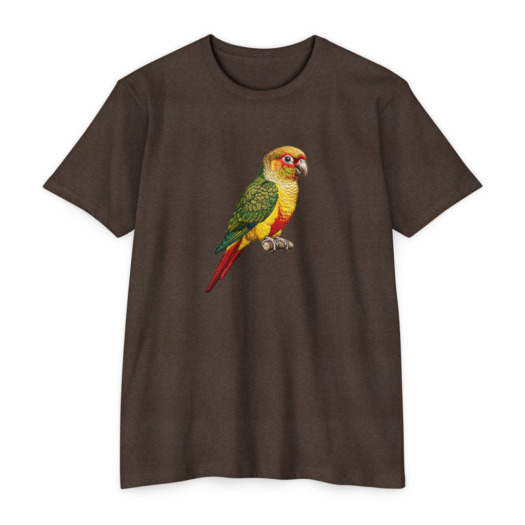 Green Cheek Conure Parrot T-Shirt — Vintage Tropical Bird Tee