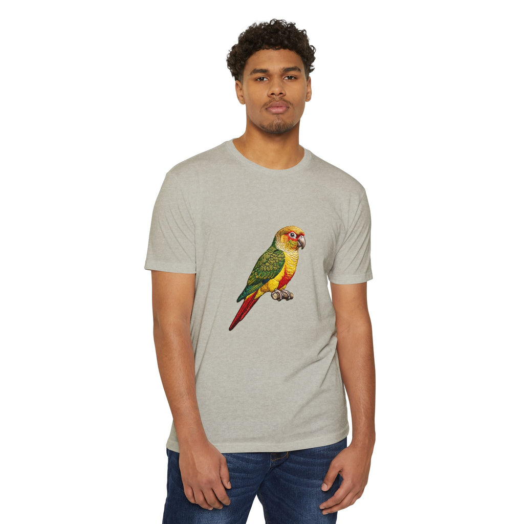 Green Cheek Conure Parrot T-Shirt — Vintage Tropical Bird Tee