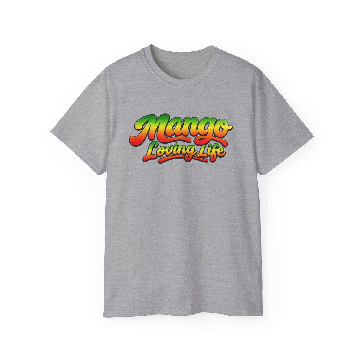 T-Shirt — "Mango Loving Life" Colorful Retro Fruit Graphic Tee