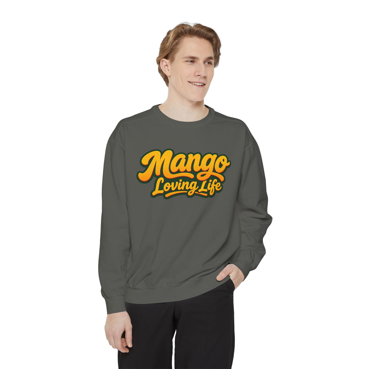 Mango Loving Life Sweatshirt — Retro Tropical Graphic Sweatshirt