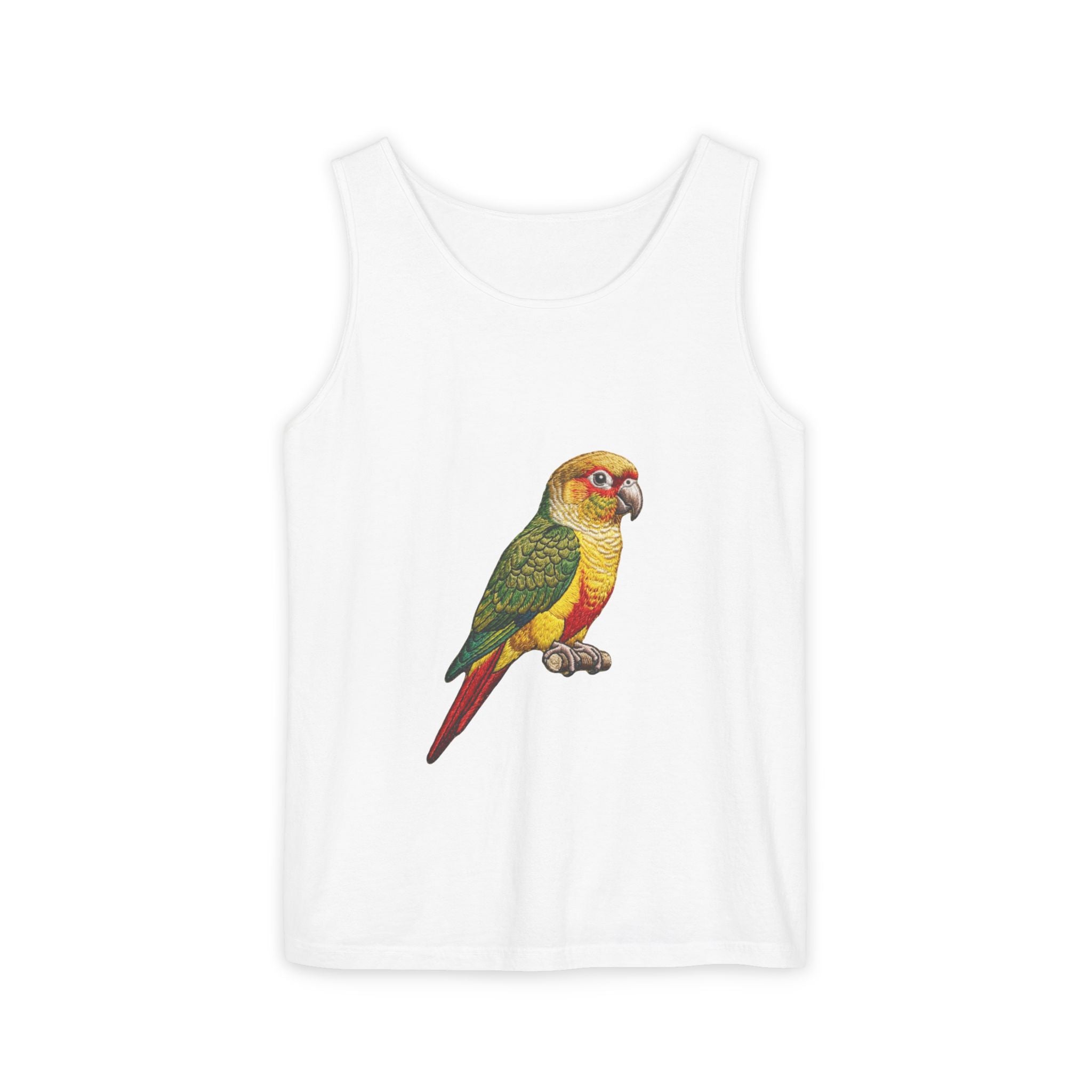 Parrot Vintage Print Tank Top — Colorful Conure Bird Graphic