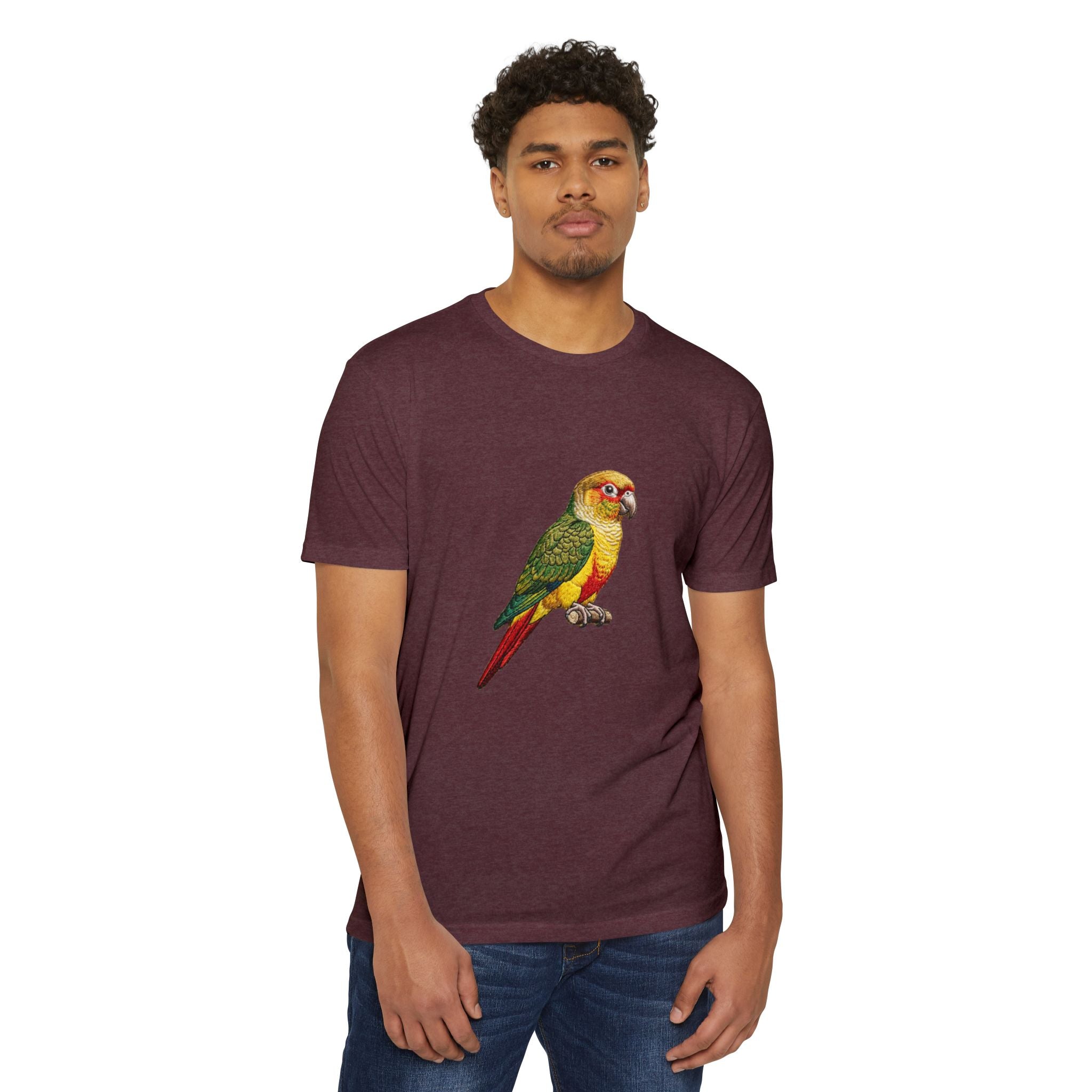 Green Cheek Conure Parrot T-Shirt — Vintage Tropical Bird Tee