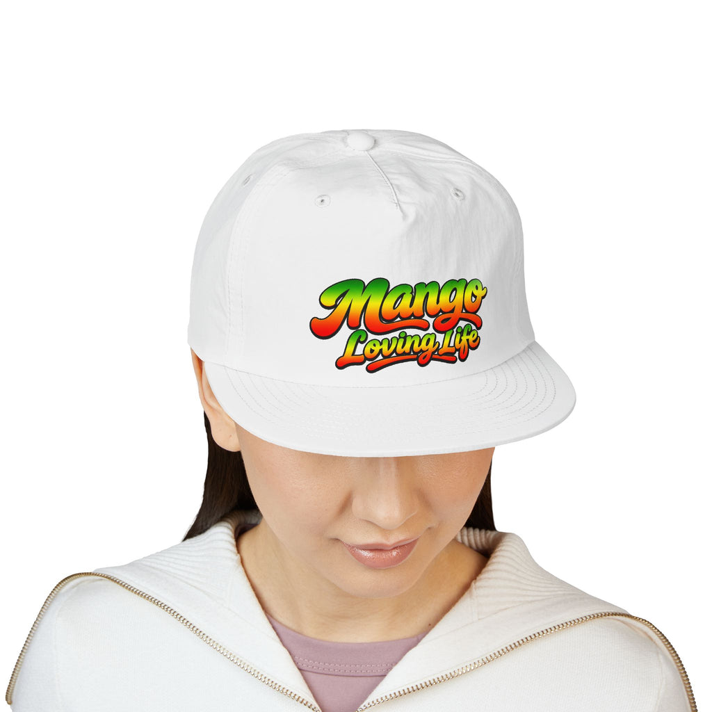 Mango Loving Life Surf Cap — Tropical Retro Logo Beach Hat