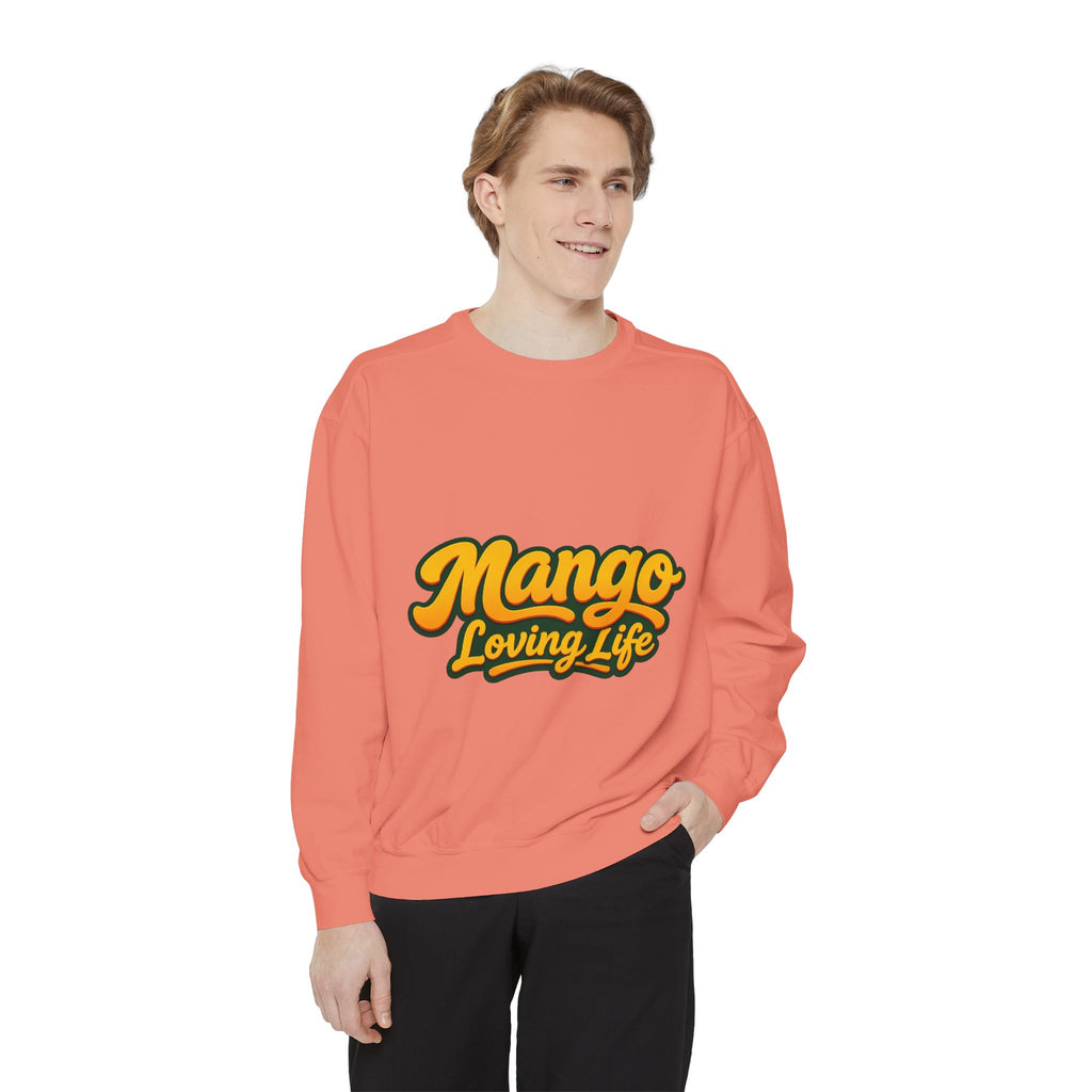 Mango Loving Life Sweatshirt — Retro Tropical Graphic Sweatshirt