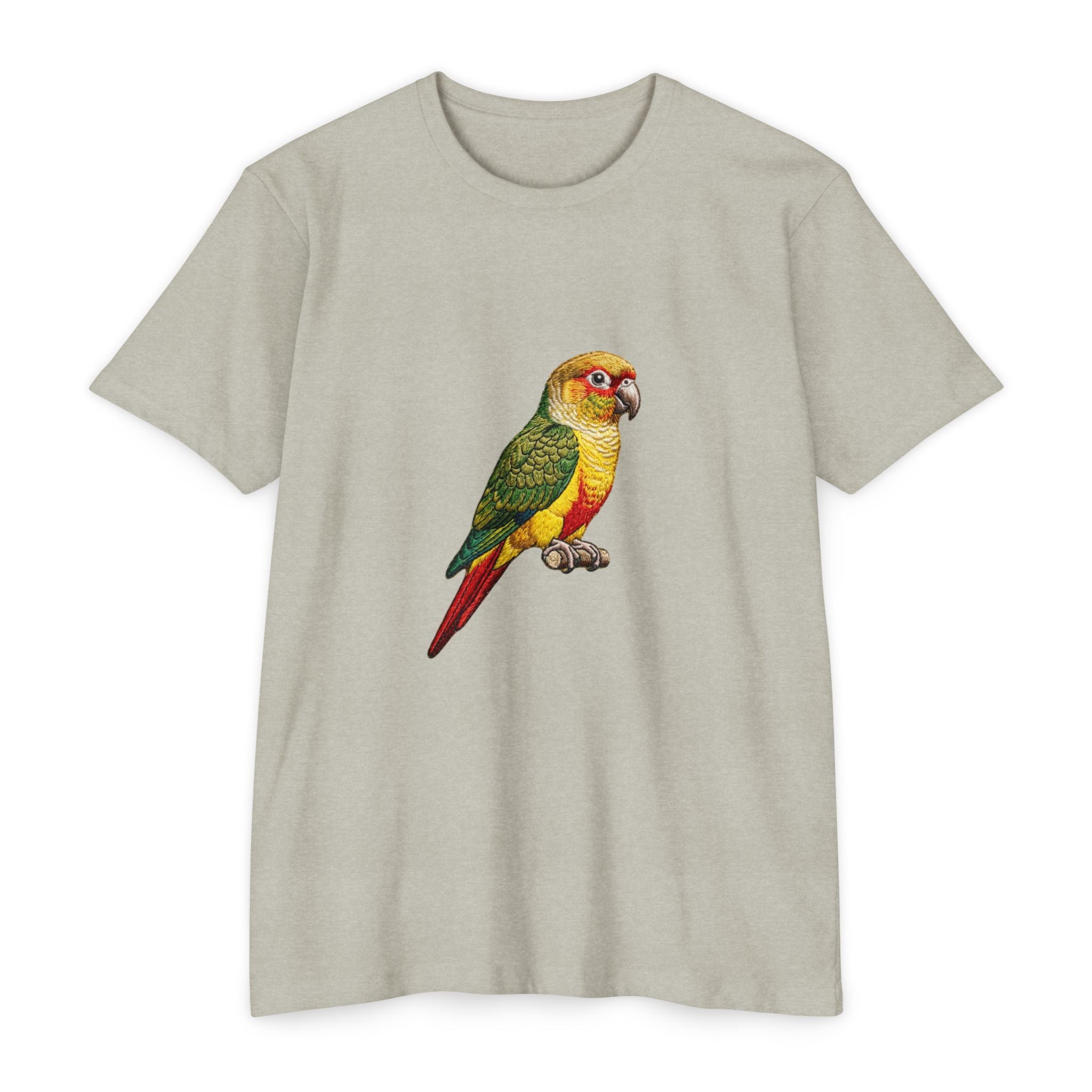 Green Cheek Conure Parrot T-Shirt — Vintage Tropical Bird Tee