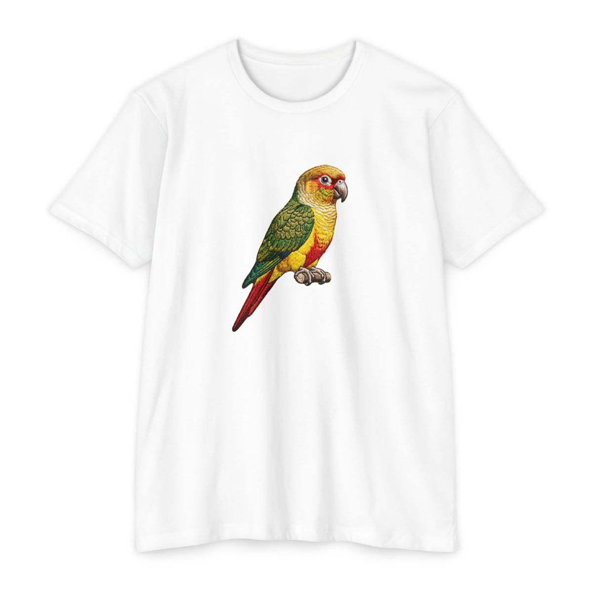 Green Cheek Conure Parrot T-Shirt — Vintage Tropical Bird Tee