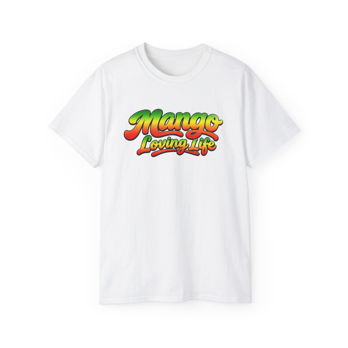 T-Shirt — "Mango Loving Life" Colorful Retro Fruit Graphic Tee
