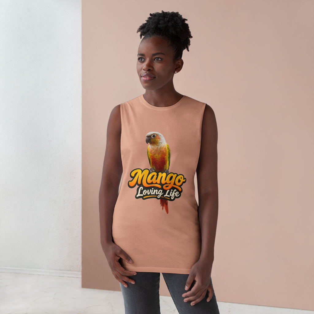 Mango Loving Life Tank Top — Sun Conure Parrot Graphic Tank
