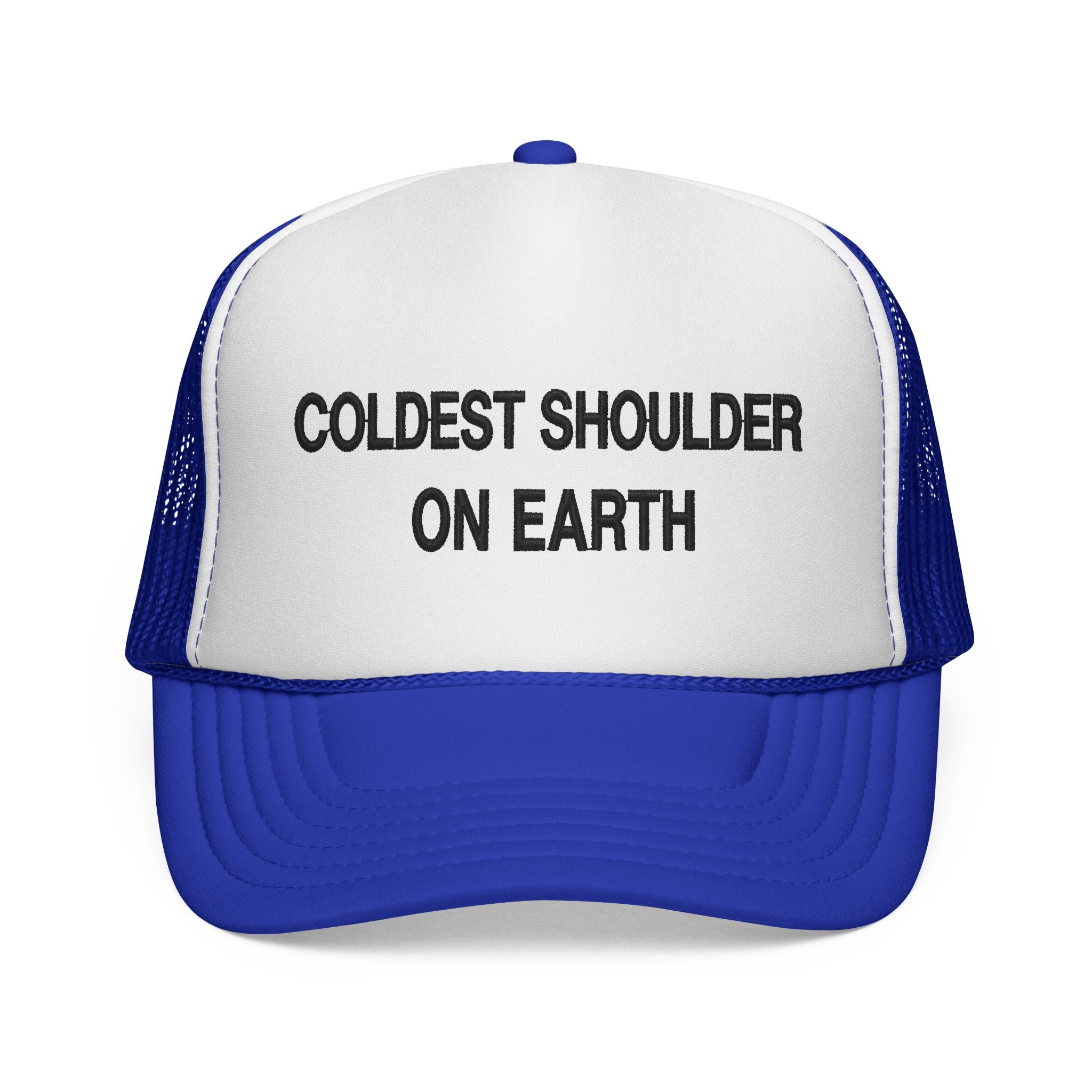 Trucker Cap — "Coldest Shoulder in the West" Embroidered Mesh Hat
